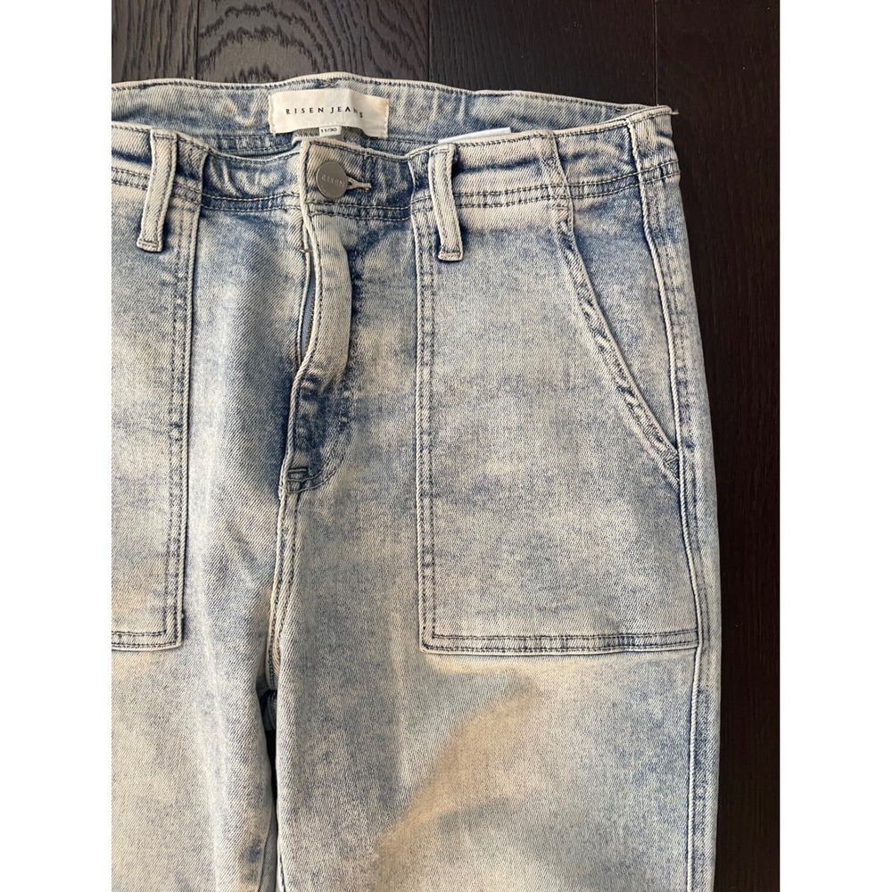 Risen Jeans Acid Wash Denim Joggers Light Blue Utility Pants RDP5652 Size 11 30 - Picture 4 of 8